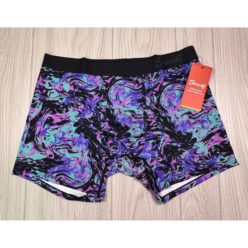 Shinesty The Limestone Ball Hammock Cooling Boxer Briefs Purple Teal XL NWT - Picture 2 of 7
